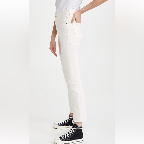CITIZENS OF HUMANITY Charlotte High Rise Straight Jeans in White Denim - Picture 3 of 13